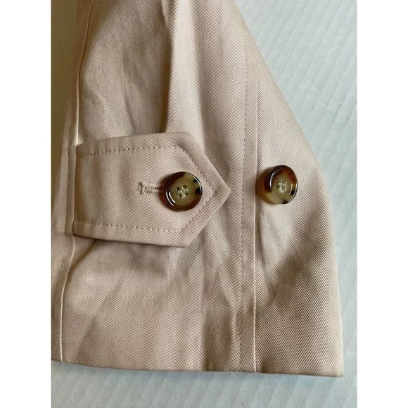 Burberry Women’s Hooded Pink Trench Lined Coat Belted Cotton US 8 Quiet Luxury - Picture 15 of 16